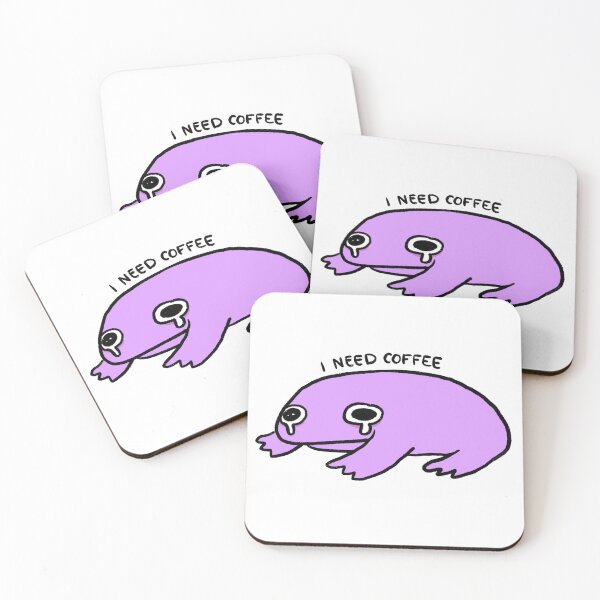 Item preview, I Need Coffee | Tired Purple Frog designed and sold by iristocat.