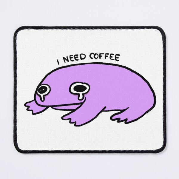 Item preview, I Need Coffee | Tired Purple Frog designed and sold by iristocat.