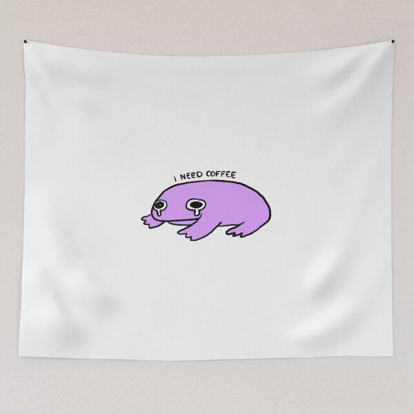Item preview, I Need Coffee | Tired Purple Frog designed and sold by iristocat.