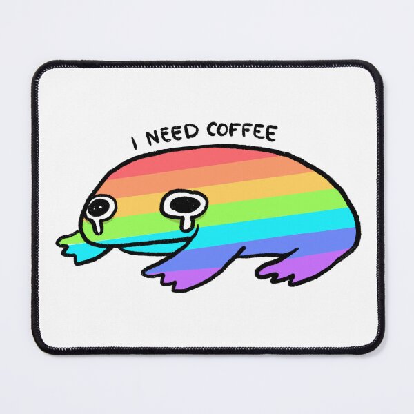 Item preview, I Need Coffee | Tired Rainbow Frog designed and sold by iristocat.