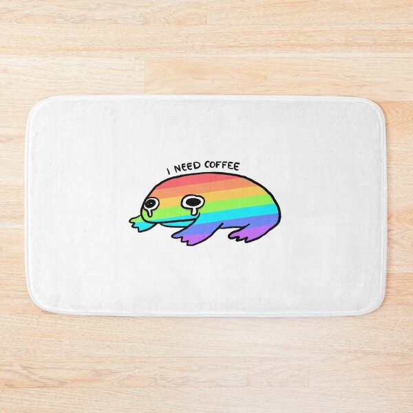 Item preview, I Need Coffee | Tired Rainbow Frog designed and sold by iristocat.