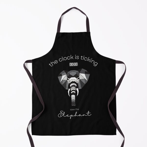 Item preview, Save The Elephant The Clock is Ticking Apron designed and sold by MagicWolfStar.