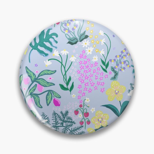Item preview, Rabbits in a Flowering Meadow Orchids Strawberries on Blue  designed and sold by jesschampagne.