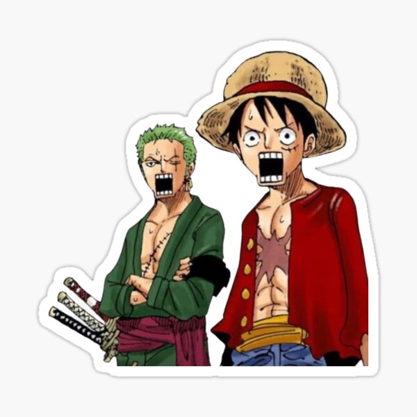 Funny Luffy And Zoro Sticker For Sale By Sbgh Redbubble