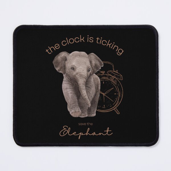 Item preview, Save The Elephant The Clock is Ticking Throw Pillow designed and sold by MagicWolfStar.