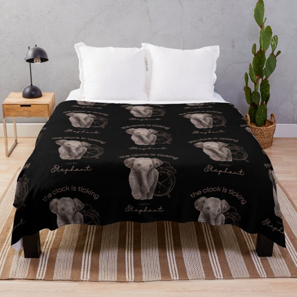 Item preview, Save The Elephant The Clock is Ticking Throw Pillow designed and sold by MagicWolfStar.