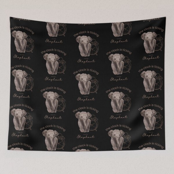 Item preview, Save The Elephant The Clock is Ticking Throw Pillow designed and sold by MagicWolfStar.