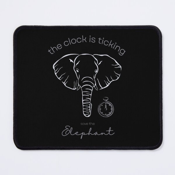 Item preview, Save The Elephant The Clock is Ticking Mouse pad designed and sold by MagicWolfStar.