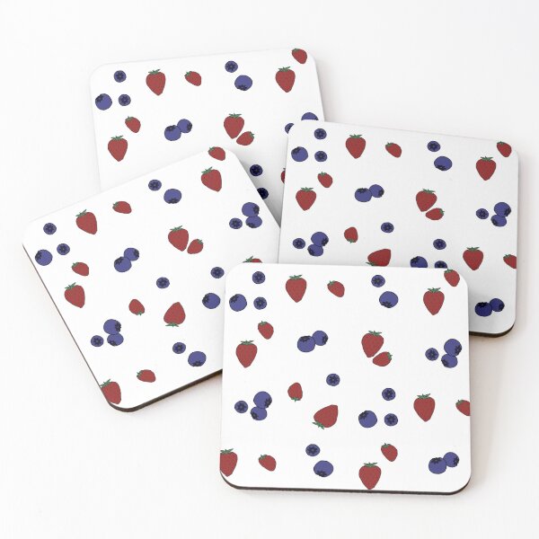 Item preview, Strawberry and Blueberry Mixed Berry Pattern designed and sold by hanameda.