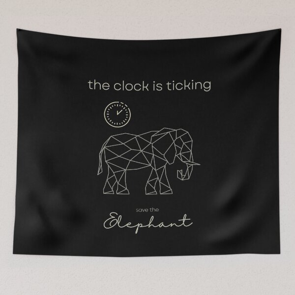 Item preview, Save The Elephant The Clock is Ticking Coasters designed and sold by MagicWolfStar.