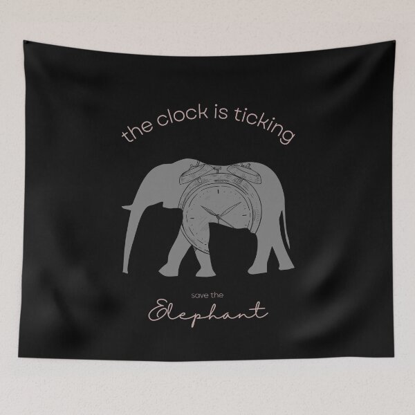 Item preview, Save The Elephant The Clock is Ticking Duvet Cover designed and sold by MagicWolfStar.