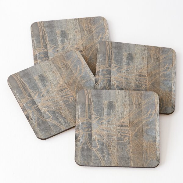 Item preview, whimsical daisy flower engraved wood barnwood designed and sold by LEILA ART SPACE.