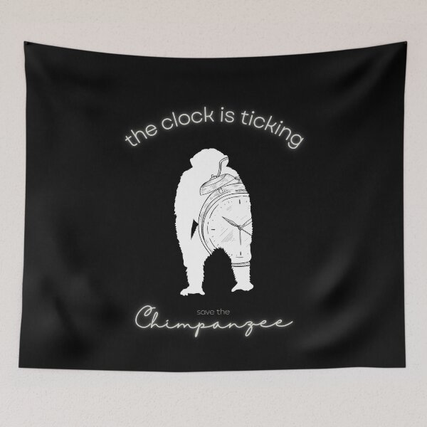 Item preview, Save The Chimpanzee The Clock is Ticking Sticker designed and sold by MagicWolfStar.