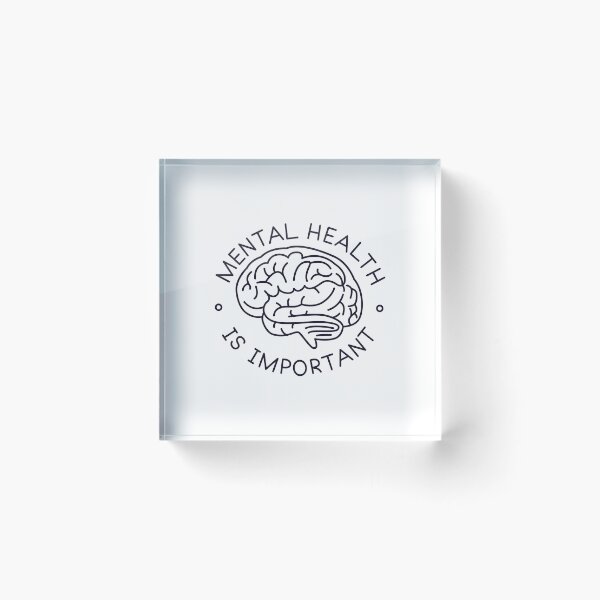 Item preview, Funny statement design: Mental health is important lettering with brain sketch. designed and sold by Silva-Sol.