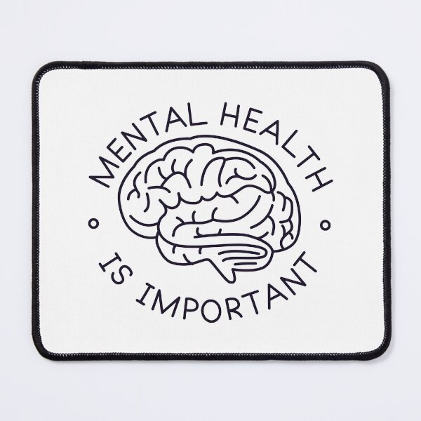 Item preview, Funny statement design: Mental health is important lettering with brain sketch. designed and sold by Silva-Sol.