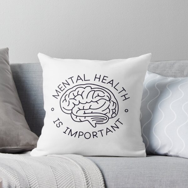 Item preview, Funny statement design: Mental health is important lettering with brain sketch. designed and sold by Silva-Sol.
