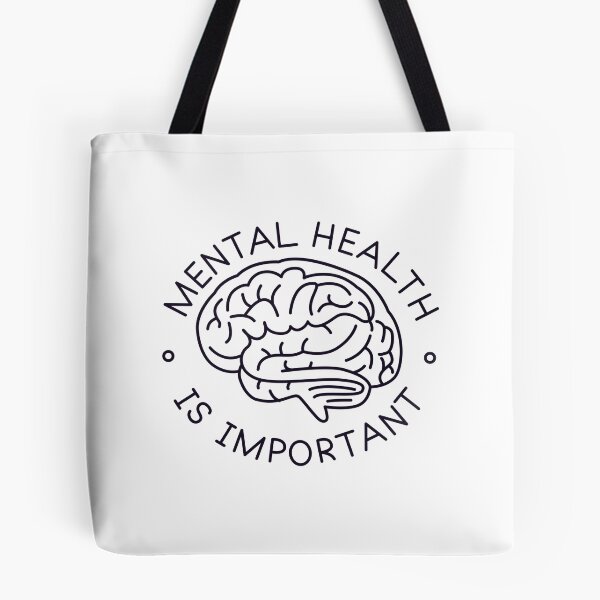 Item preview, Funny statement design: Mental health is important lettering with brain sketch. designed and sold by Silva-Sol.