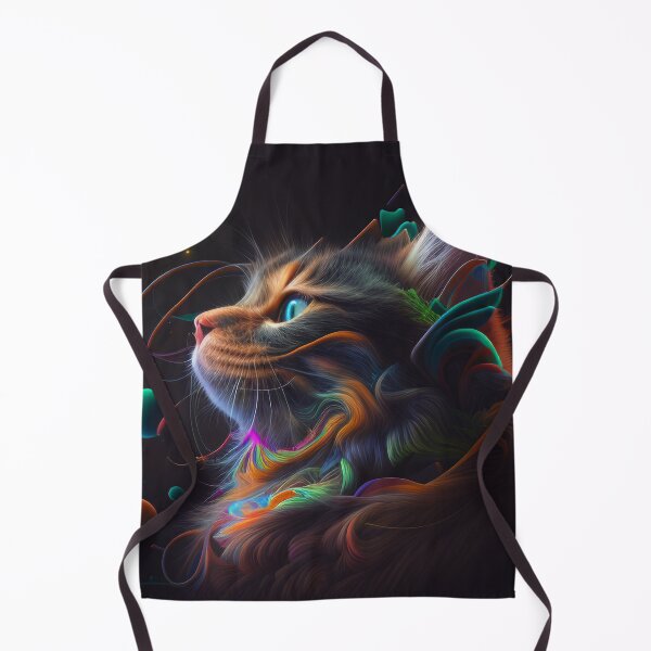 Item preview, Surreal - Neon - Abstract - Cat - Digital Art Print designed and sold by TheHappyK.