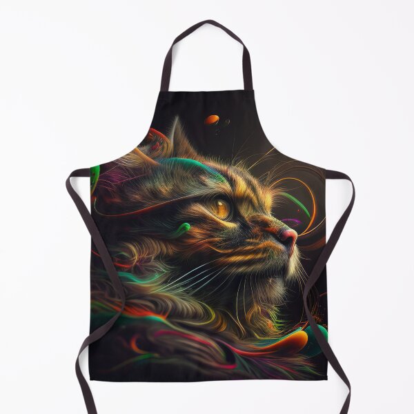Item preview, Surreal - Neon - Abstract - Cat - Digital Art Print designed and sold by TheHappyK.