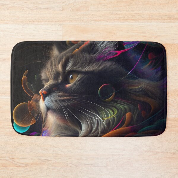 Item preview, Surreal - Neon - Abstract - Cat - Digital Art Print designed and sold by TheHappyK.