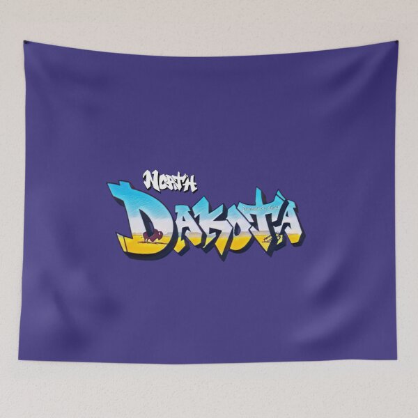 Item preview, North Dakota License Plate Graffiti  - Available on stickers socks mugs and more designed and sold by Dude  Stuff.