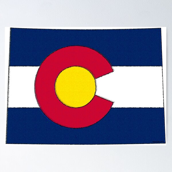 Item preview, Colorado Map With Colorado State Flag designed and sold by Havocgirl.