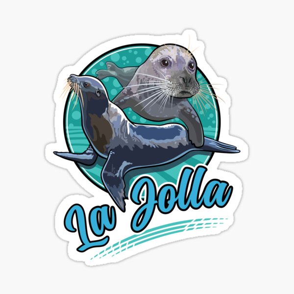 Vista previa del artículo con la obra «Foca común y león marino del Pacífico en La Jolla, San Diego, California», diseñado y vendido por SunNoonPark.
