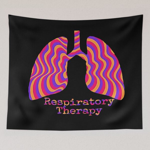 Item preview, Respiratory Therapy Pink blue orange stiped lungs designed and sold by natnat7w.