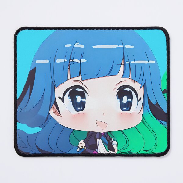 Item preview, Chica con cabello azul y verde sonriendo y feliz en un arte de estilo kawaii designed and sold by AleKawaiiDesign.