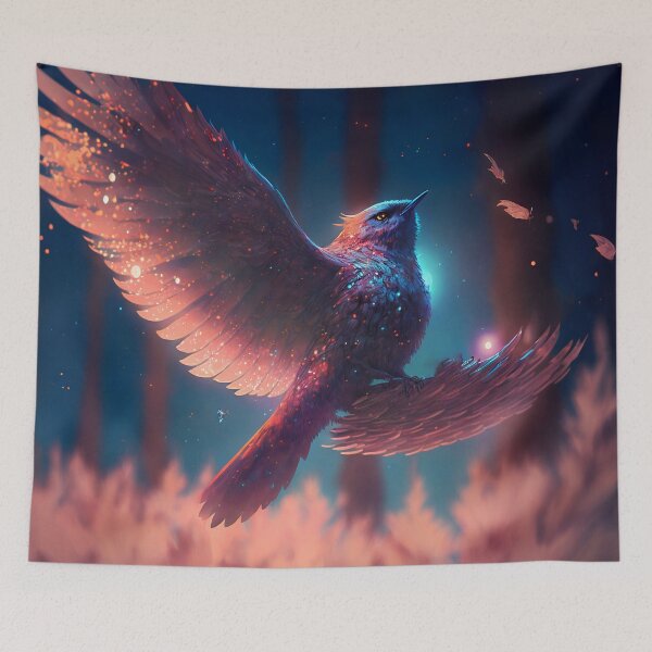 Item preview, Ethereal Sanctuary: A Highly Detailed Fantasy Painting of Winged Birds and the Natural World designed and sold by oanaunciuleanu.
