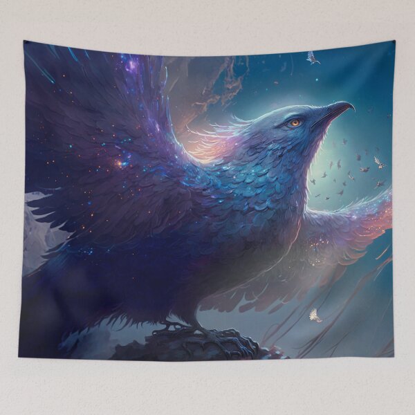 Item preview, Ethereal Sanctuary: A Highly Detailed Fantasy Painting of Winged Birds and the Natural World designed and sold by oanaunciuleanu.