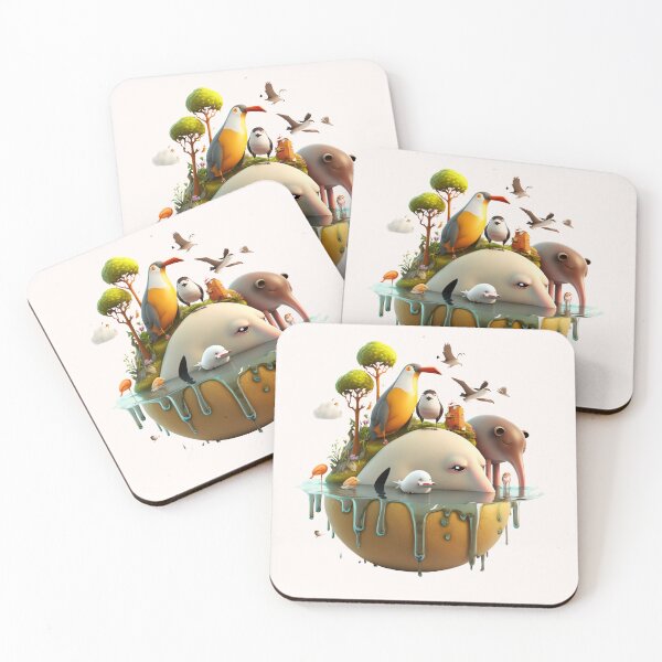 Item preview, Animals on a 3d globe designed and sold by ExplodedToons.