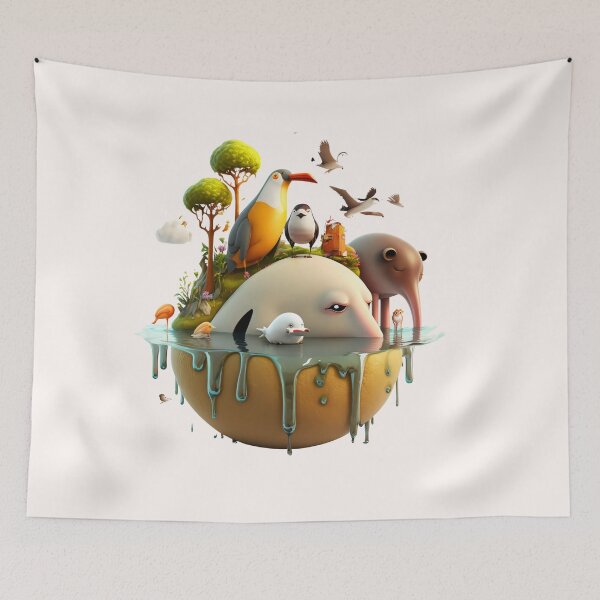 Item preview, Animals on a 3d globe designed and sold by ExplodedToons.