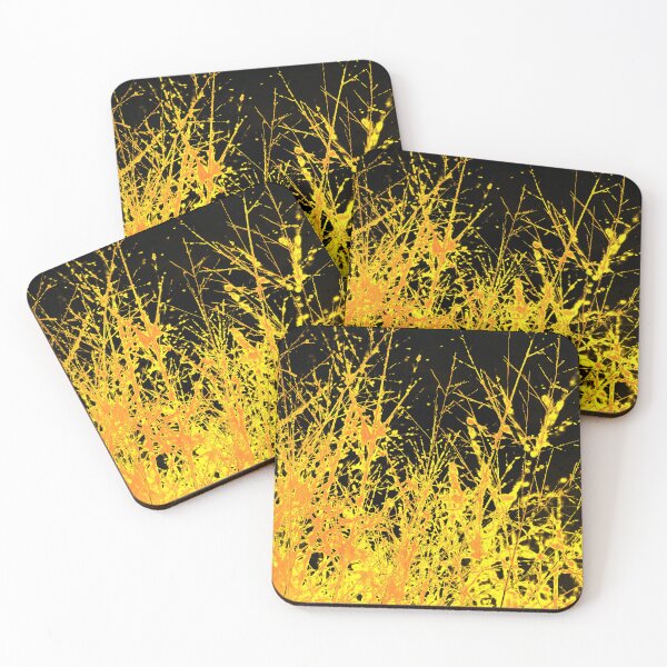 Item preview, yellow orange black abstract grass designed and sold by fowons.