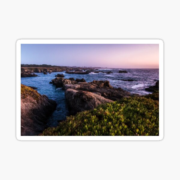 Rocky Shoreline at Dusk Sticker