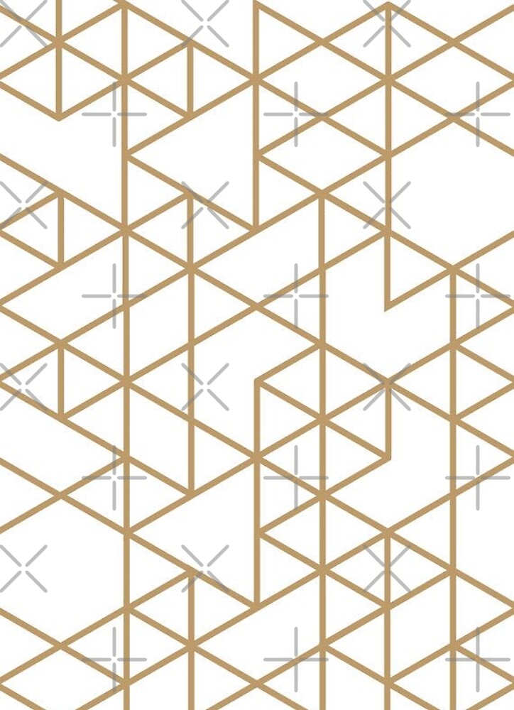 white and gold geometric triangle pattern by bossbabe redbubble