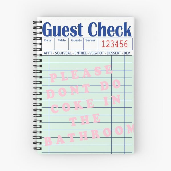 Item preview, Guest Check Please Don't Do Coke in the Bathroom Pink Typography designed and sold by Freshfroot.