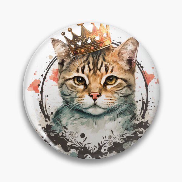 Item preview, cute cat king portrait in classic art style for cat lovers nice cool holiday furry gifts ideas designed and sold by IBSI.