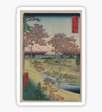 Sunset Hill, Meguro in the eastern capitol - - Japanese pre 1915 Woodblock Print Sticker