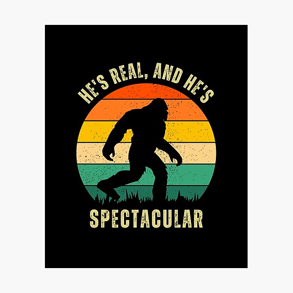 Item preview, Bigfoot Sasquatch Retro Sunset - Real and Spectacular designed and sold by Glow Spring.