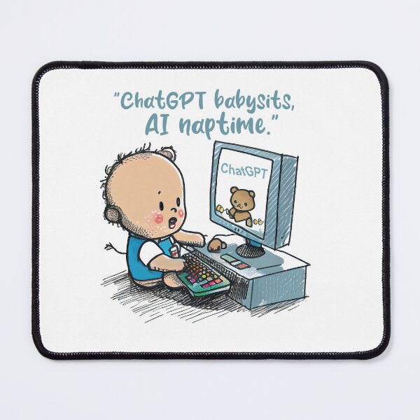 Item preview, "ChatGPT's AI Naptime: A Whimsical Watercolor Cartoon - The Perfect Gift for the Child-Lover in Your Life" ChatGPT Jokes Funny Quotes for Gifts designed and sold by The Commitment.