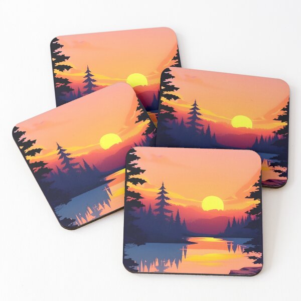 Item preview, Add a Touch of Beauty and Tranquility to Your Home with Our Wide Range of Gorgeous Minimalist Landscape and Lake Sunrise Prints designed and sold by supeart.