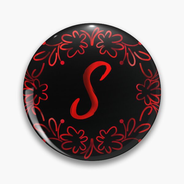 Item preview, S alphabet red color floral Monogram - letter s / initial s designed and sold by stayartsy07.
