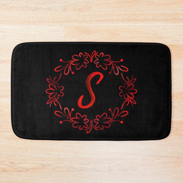 Item preview, S alphabet red color floral Monogram - letter s / initial s designed and sold by stayartsy07.