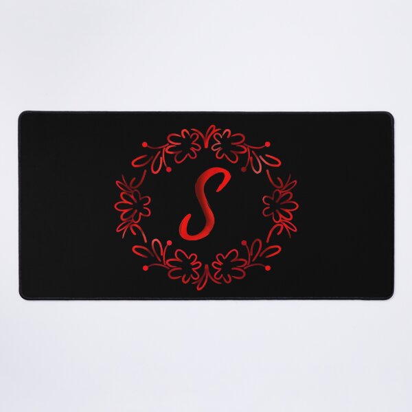 Item preview, S alphabet red color floral Monogram - letter s / initial s designed and sold by stayartsy07.