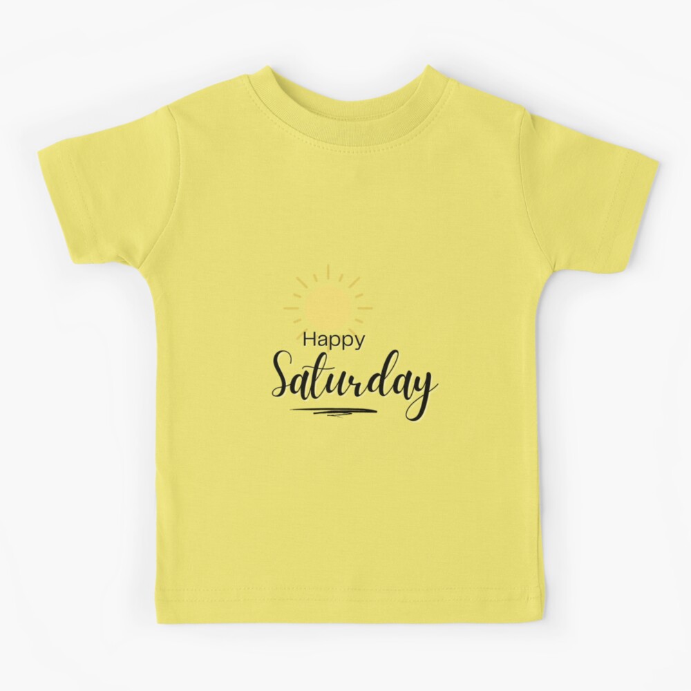 ★ SATUR ★HAPPY SATURDAY TYPO GRAPHIC T-SHIRT SATUR] Happy Saturday Typo Graphic T-Shirt