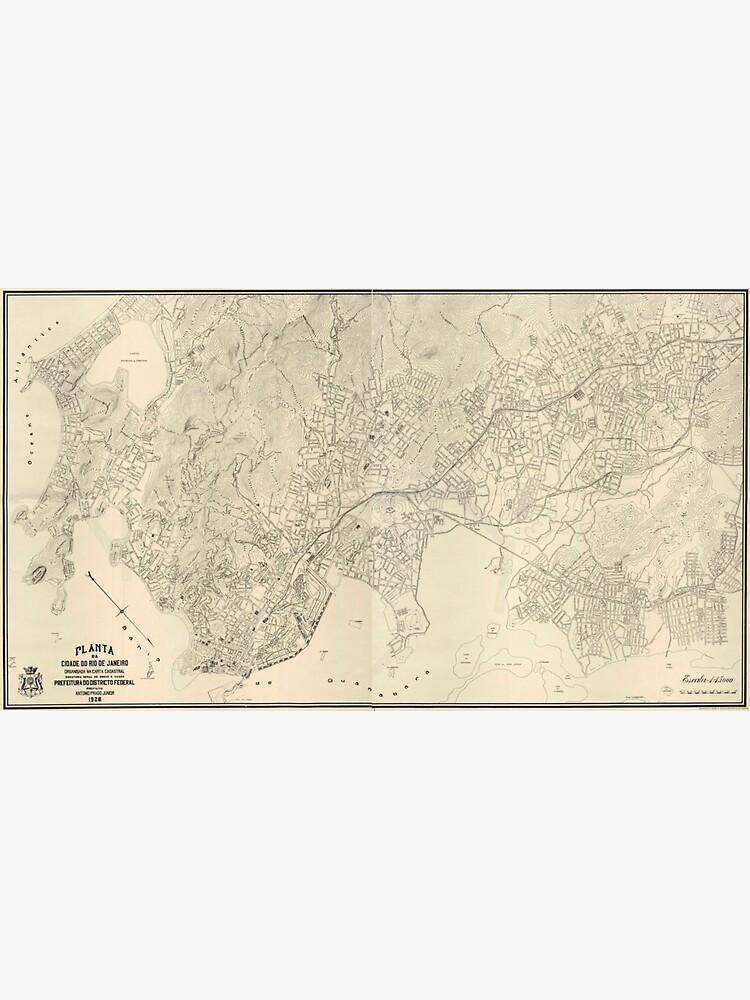 "vintage Map Of Rio De Janeiro (1928), Old Map Of Rio De Janeiro (1928 ...