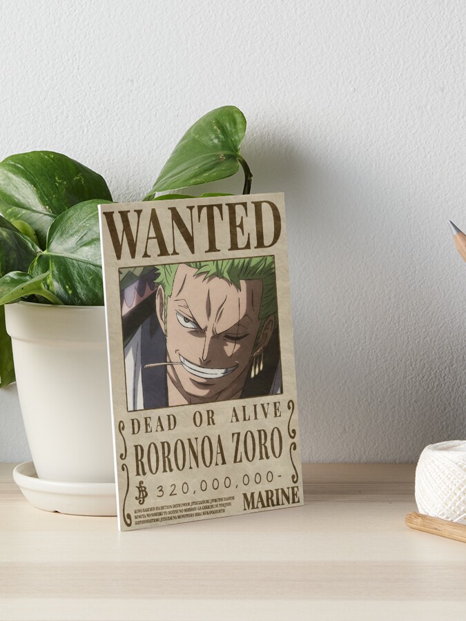 Zoro Bounty Wanted Poster One Piece Art Print by Anime One Piece