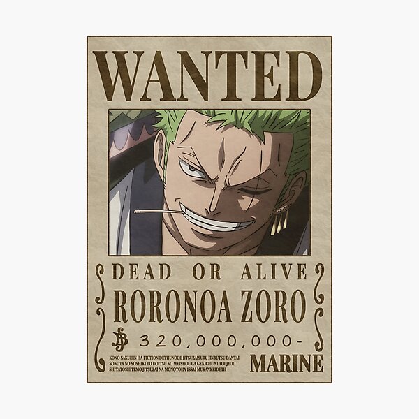 Item preview, Zoro Wanted poster one piece bounty (2023 updated price ) designed and sold by justchemsou.