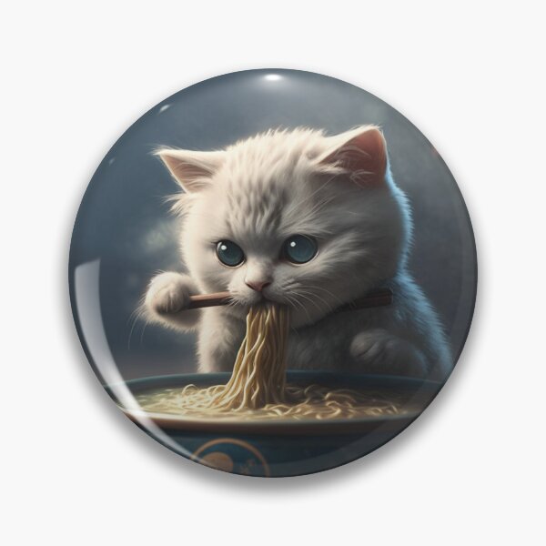Aperçu de l'œuvre Adorable chat mangeant des spaghettis créée et vendue par AndrewWorld.